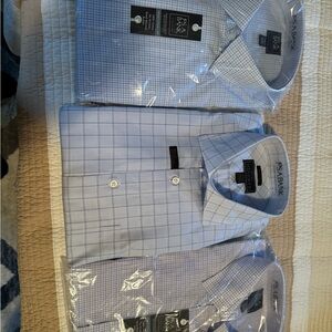 Jos. A. Bank Light Blue Windowpane & Micro-Check Dress Shirts (3-Pack)